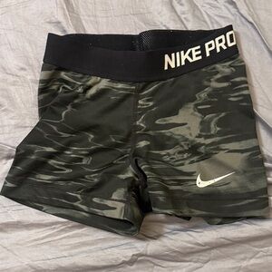 Nike Pro Camo Black and Olive Shorts